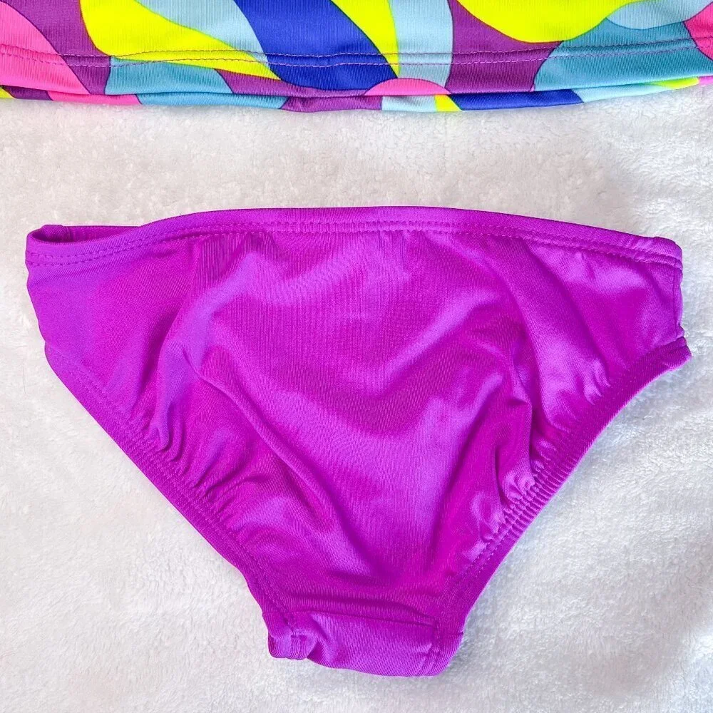 Lands' End Two Piece Tankini Swimsuit | Toddler Girls | 2T | Colorful | Purple - Picture 8 of 11